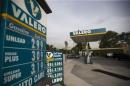 The prices at a Valero Energy Corp gas station are pictured in Pasadena