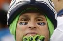 A Seattle Seahawks fan holds his gloved hands up at MetLife Stadium before the NFL Super Bowl XLVIII football game between the Seahawks and the Denver Broncos Sunday, Feb. 2, 2014, in East Rutherford, N.J.(AP Photo/Ted S. Warren)