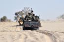 Nigerien soldiers patroling near Bosso, Niger