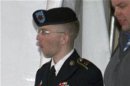 Army Pfc. Bradley Manning is escorted as he leaves the courthouse after his motion hearing in Fort Meade in Maryland