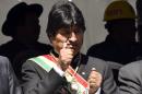 Bolivian president Evo Morales, pictured at the Eduardo Avaroa monument on March 23, 2016, has decided to file suit against Chile at the International Court of Justice over a water dispute