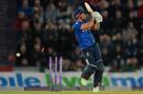 Bails fly as England's James Taylor is bowled out for 59 runs by Australia's Shane Watson during an one day international cricket match at The Ageas Bowl cricket ground in Southampton, England, on September 3, 2015