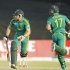 South Africa's Miller makes a run with his captain de Villiers during their final ODI cricket match against Pakistan in Benoni