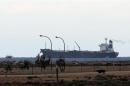 A North Korean-flagged tanker is docked at the Es Sider export terminal in Ras Lanuf