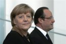 Il cancelliere tedesco Angela Merkel e il presidente francese François Hollande a Berlino