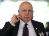 Paul Volcker, former chairman U.S. Federal Reserve takes part in the Spruce Meadows Changing Fortunes Round Table on business in Calgary