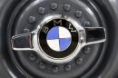 A vintage wheelcap of a BMW is pictured before a news conference marking the company's centenary celebrations in Munich