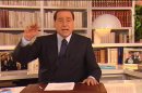 Still image taken from Berlusconi Press Office video footage shows Italy's former PM Berlusconi speaking during a pre-recorded nationwide television address