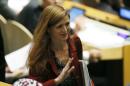 US Ambassador to the United Nations Samantha Power arrives at the 69th United Nations General Assembly in New York