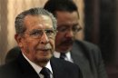 Guatemala's former dictator Efrain Rios Montt sits in court in Guatemala City