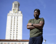 In this March 5, 2013 photo, University of Texas senior Bradley Poole, 21, poses for a photo on the campus in Austin, Texas. Poole, an advertising major, became president of the school's Black Student Alliance, seeking camaraderie after noticing he often was the only African-American in his classes. In two pivotal legal cases, one on affirmative action and another on voting rights, a divided U.S. Supreme Court may be poised in the coming weeks to rule that racism is largely a relic of America's past. The question is apt as the nation nears a demographic tipping point, when non-whites become the country's majority for the first time. (AP Photo/Eric Gay)