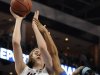 Connecticut's Breanna Stewart (30) is fouled as she makes a basket by Kentucky's Jelleah Sidney (12) during the second half of a regional final game in the NCAA college basketball tournament in Bridgeport, Conn., Monday, April 1, 2013. (AP Photo/Jessica Hill)