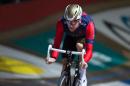 Britain's Bradley Wiggins rides his bike during a special event called "Ciao Fabian" to say goodbye to the Swiss cycling champion Fabian Cancellara, on November 12, 2016