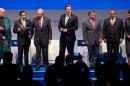 British PM David Cameron (C) with world leaders at the World Islamic Economic Forum in London on October 29, 2013