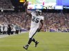Philadelphia Eagles running back LeSean McCoy (25) celebrates after his second quarter touchdown against the New England Patriots during an NFL preseason football game in Foxborough, Mass., Monday, Aug. 20, 2012.(AP Photo/Steven Senne)
