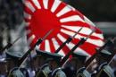 Japan Self-Defence Forces' troops march during the annual SDF troop review ceremony at Asaka Base in Asaka, Japan