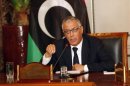 Libya's Prime Minister Ali Zeidan speaks during a joint news conference at the headquarters of the Prime Minister's Office in Tripoli