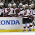 New Jersey Devils' Ilya Kovalchuk, center, is greeted by teammates on the bench after scoring in the second period of the NHL hockey game against the Pittsburgh Penguins Sunday, Feb. 10, 2013, in Pittsburgh. (AP Photo/Keith Srakocic)