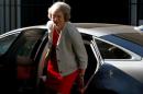 Britain's Prime Minister Theresa May arrives at Downing Street in London