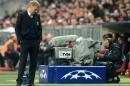 Manchester United's Scottish manager David Moyes reacts during the UEFA Champions League quarter-final second leg football match Bayern Munich vs Manchester United in Munich, southern Germany, on April 9, 2014