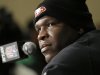 San Francisco 49ers running back Frank Gore listens to a question during a news conference on Monday, Jan. 28, 2013, in New Orleans. The 49ers are scheduled to play the Baltimore Ravens in the NFL Super Bowl XLVII football game on Feb. 3. (AP Photo/Mark Humphrey)