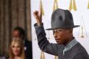 Pharrell Williams arrives at the 86th Academy Awards nominees luncheon in Beverly Hills