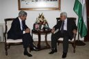 Palestinian President Abbas meets with U.S. Secretary of State Kerry in the West Bank city of Ramallah