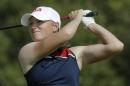 Stacy Lewis of United States, watches her tee shot on the 4th hole during the second round of the women's golf event at the 2016 Summer Olympics in Rio de Janeiro, Brazil, Thursday, Aug. 18, 2016. (AP Photo/Chris Carlson)