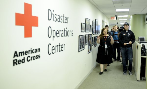 Denny Hamlin Makes A Pit Stop To Tour The Red Cross Disaster ...