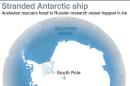 Stranded Antarctic ship