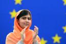 Pakistani teenager Malala Yousafzai is awarded the Sakharov Prize on November 20, 2013 at the European Parliament in Strasbourg, France