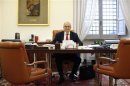 President of the Vatican bank Ernst von Freyberg poses in his office at the Vatican