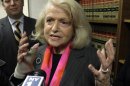 FILE - This Oct. 18, 2012 file photo shows Edith Windsor interviewed at the offices of the New York Civil Liberties Union, in New York. The fight over gay marriage is shifting from the ballot box to the Supreme Court. Three weeks after voters in three states backed it, the justices meet Friday to decide whether they should deal sooner rather than later with the idea that the Constitution gives people the right to marry regardless of a couple's sexual orientation. (AP Photo/Richard Drew, File)