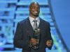 Minnesota Vikings running back Peterson accepts the NFL MVP award during the NFL Honors awards show in New Orleans