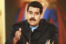 Venezuela's President Nicolas Maduro speaks during a meeting with mayors and governors at Miraflores Palace in Caracas