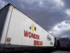 A Wonder Bread delivery truck trailer is seen parked outside the bakery plant in New York