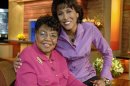 This 2006 photo released by ABC shows "Good Morning America" co-host Robin Roberts, right, with her mother Lucimarian Roberts on the set in New York. Jeffrey W. Schneider, senior vice president of ABC News, said 88-year-old Lucimarian Roberts died Thursday, Aug. 30, 2012. ABC's Facebook page said Robins traveled "home to Mississippi just in time to see her." The death came on the same day Roberts said goodbye to her co-workers and audience before starting medical leave for a bone marrow transplant. Her departure had been set for Friday. But in a last-minute change of plans she told her viewers she was leaving a day early to visit her ailing mother. WABC-TV said Lucimarian Roberts was the first African-American to head Mississippi's board of education. She also collaborated with her daughter on a book titled, "My Story, My Song: Mother-Daughter Reflections on Life and Faith." (AP Photo/ABC, Donna Svennevik)