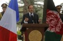 French President Francois Hollande speaks during a news conference in Kabul