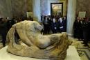 The sculpture of the Greek river god Ilissos at the State Hermitage Museum on December 5, 2014 in St. Petersburg, part of the "Elgin Marbles"