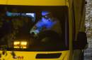 An ambulance transporting a Spanish nurse who believed to have contracted ebola