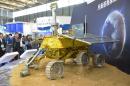 This file photo shows a model of a lunar rover 'Jade Rabbit', seen on display at the China International Industry Fair in Shanghai, on November 5, 2013