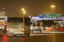 Russian nationals evacuated from Damascus arrive in a convoy at Beirut international airport
