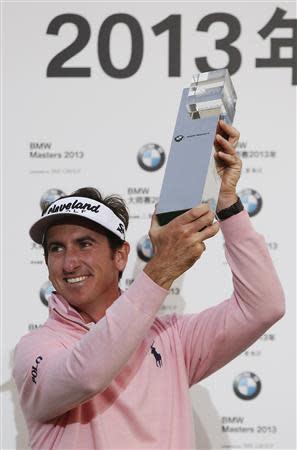 Fernandez-Castano of Spain poses with the trophy after …