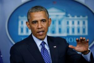US President Barack Obama speaks about the situation in Iraq from the briefing room of the White House in Washington