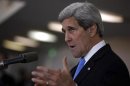 U.S. Secretary of State Kerry speaks at a news conference in Tel Aviv