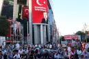 Pro-Erdogan supporters gather during a rally against the military coup at Kizilay Square in Ankara, on July 25, 2016