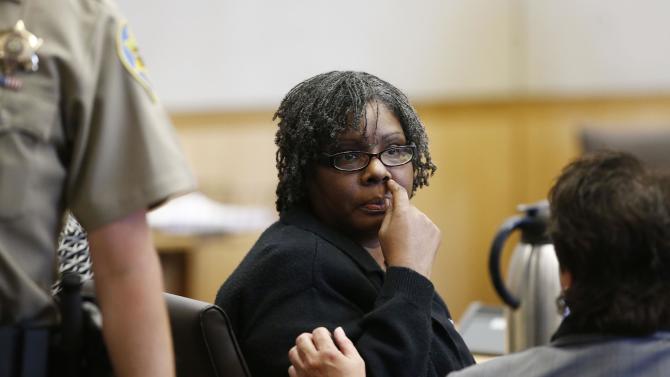 Jerice Hunter was convicted of killing and abusing her 5-year-old daughter on Monday, April 27, 2015 in Maricopa County Superior Court in Phoenix, Ariz. Authorities said the 41-year-old Hunter kept her daughter Jhessye Shockley at the family&#39;s suburban Phoenix home and deprived her of food and water until she died. (Rob Schumacher/The Arizona Republic via AP, Pool)