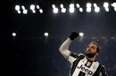 Juventus' forward Gonzalo Higuain celebrates after scoring against Bologna on January 8, 2017