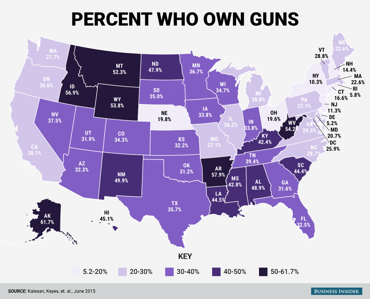 Here's where you're most likely to own a gun