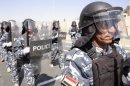 Iraqi police take part in a parade in the northern city of Mosul in 2009